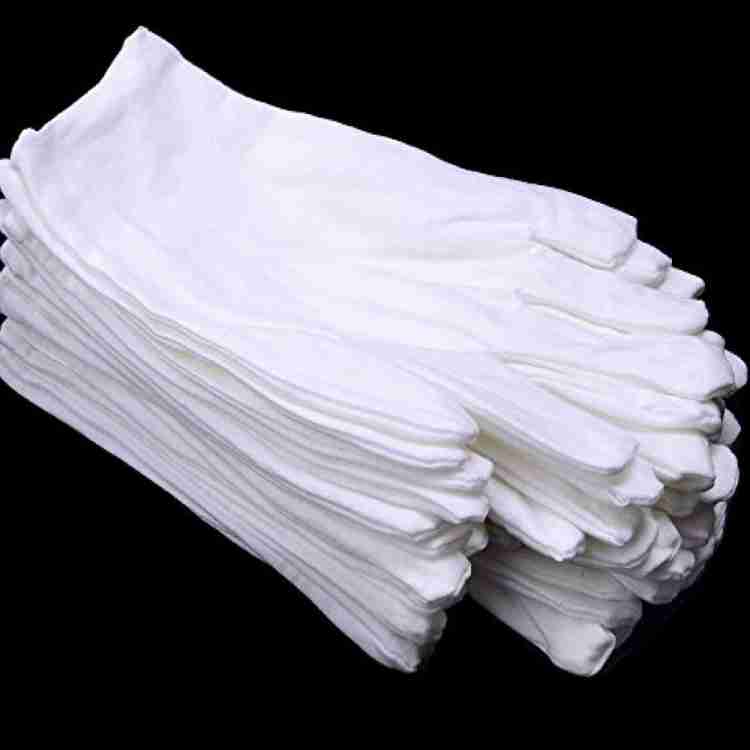 White Plain Cotton Hosiery Hand Gloves, Size: 10 Inch at Rs 7.85/pair in  Ahmedabad