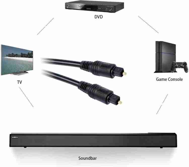 TNP Cable de audio óptico digital de 10 pies S/PDIF Cable de fibra óptica  Toslink TV cable óptico para barra de sonido, cine en casa, cable de