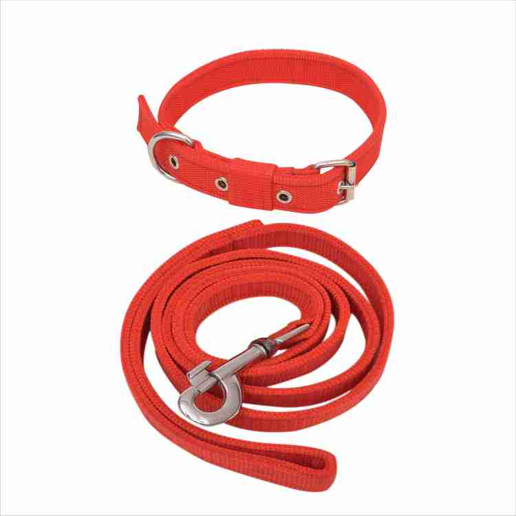 Flipkart SmartBuy Dog Belt Combo of 1 inch Red Collar with Red Dog Leash Adjustable Dog Neck Size 37 49 cm Dog Collar Leash Price in India Buy Flipkart