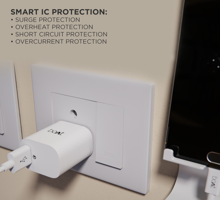 boAt 18 W Quick Charge 3 A Wall Charger for Mobile with Detachable Cable -  boAt : Flipkart.com