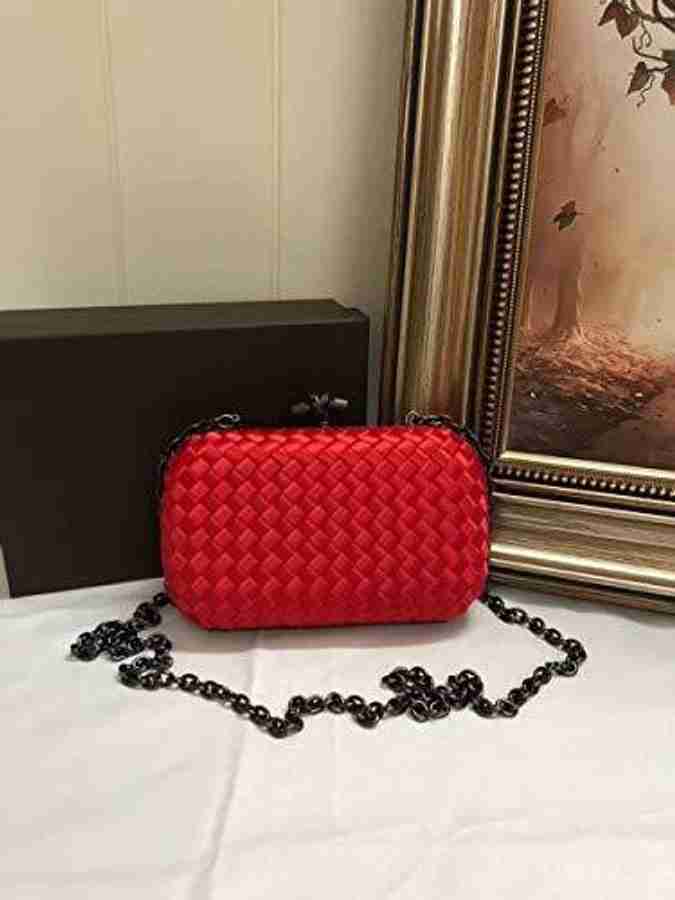 Flipkart STRIPES Red Color Knot Designer Clutch Purse for Women Girls Sling Bag Sling Bag