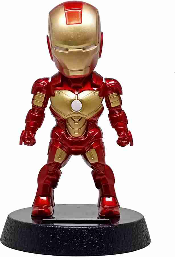 Avengers iron man moving head solar toy for car dashboard iron