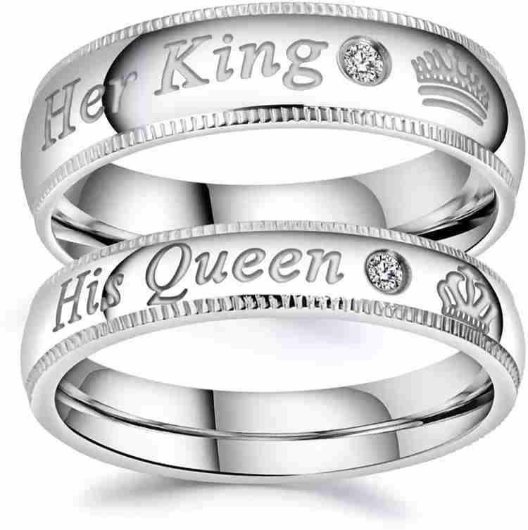Devora Her King And His Queen Crown Adjustable Couple Ring