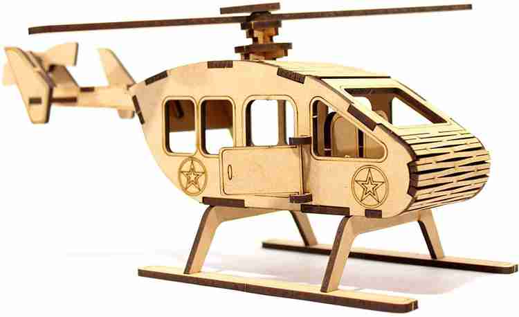 Stonkraft Wooden 3D Puzzle Helicopter Home Decor Construction