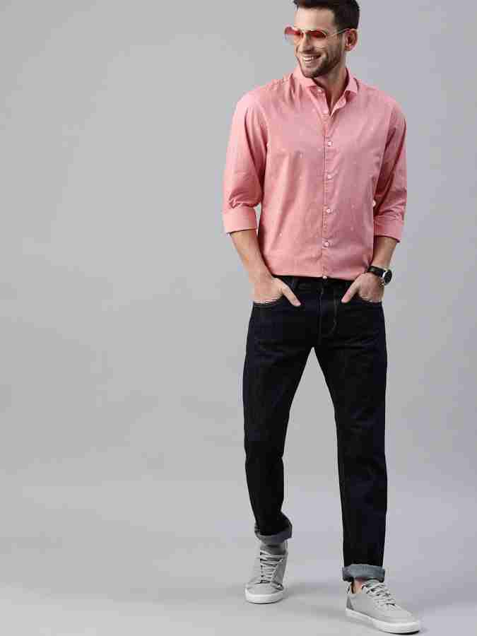 Buy Mast & Harbour Men Dusty Pink Dyed Casual Sustainable Shirt