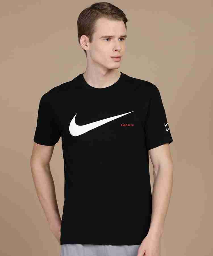 NIKE Printed Men Round Neck Black T Shirt Buy NIKE Printed Men
