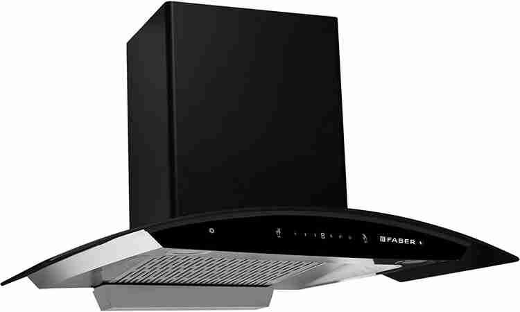 FABER HOOD EVEREST SC TC BK 90 cm 1200m3 hr Filterless Auto Clean Wall Mounted Black 1200 CMH Chimney