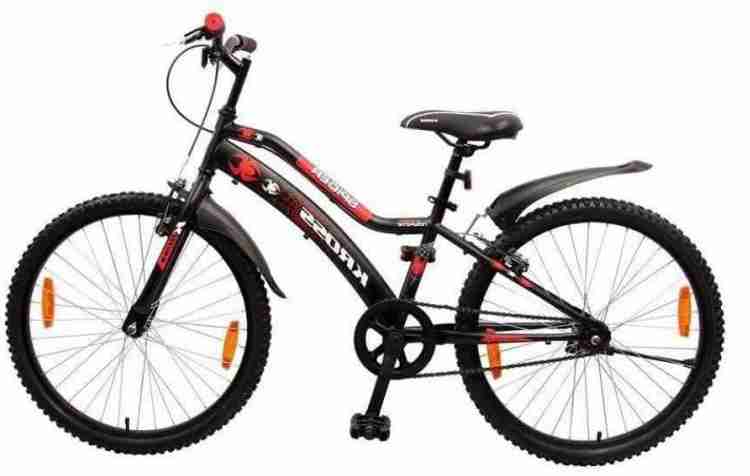 Kross 24T Fat Tyre Black Mountain Bike Single Speed Cycle Kids