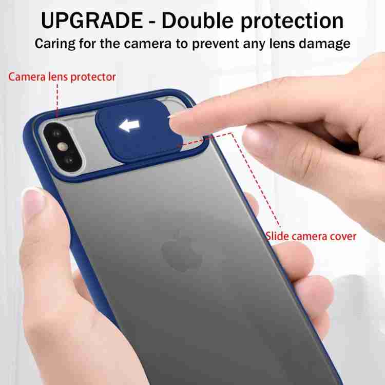 vonzee Back Cover for iPhone X Slide Cover Camera Lens Protector Matte  Translucent & Soft Edges Case Cover - vonzee 