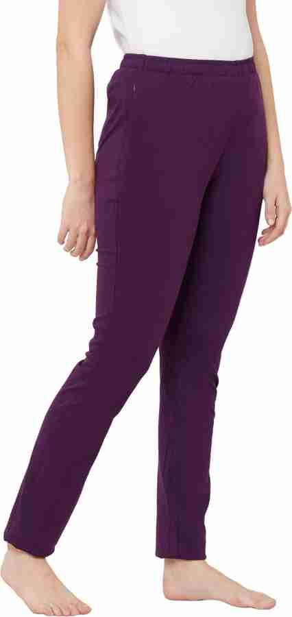 Bay Leaf Solid Women Purple Track Pants - Buy Bay Leaf Solid Women