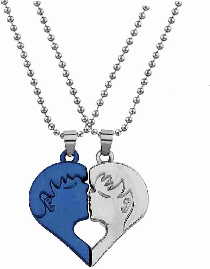 Boy and girl kissing necklace hot sale