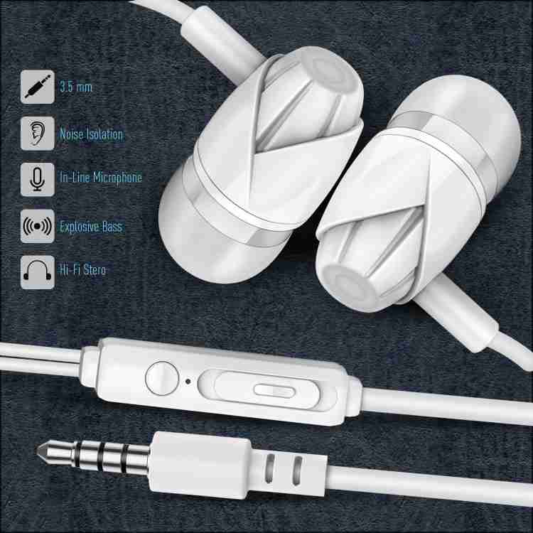 Ubon Titanium HB 33 Comfortable Lightweight Earphone White