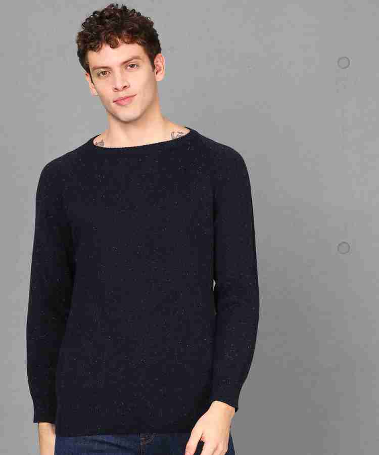 Wide neck jumper mens top