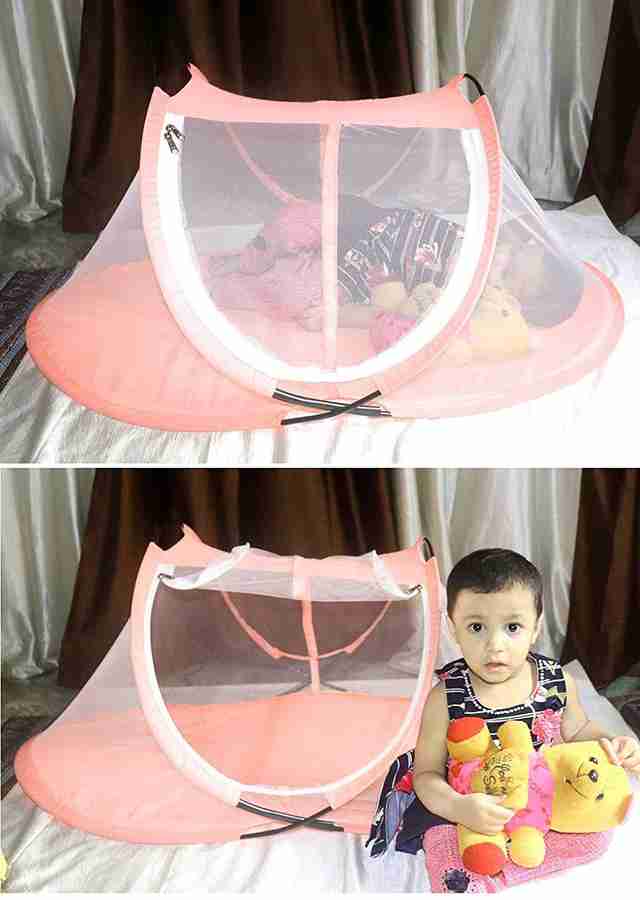InfraHive Polyester Infants Washable Baby Mosquito Net for Baby size for 0 2 year baby with 1 Window Zip easy to carry flexible and foldable Mosquito Net Price in India Buy InfraHive