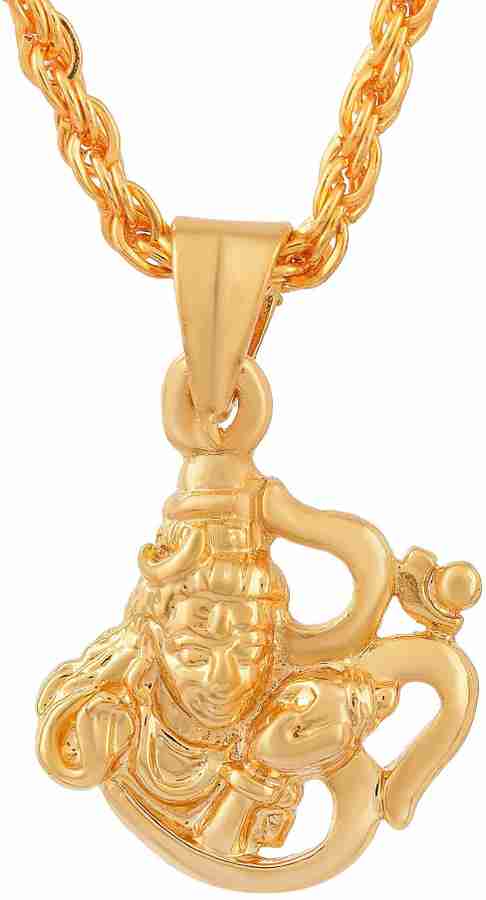 RN Gold Plated Brass 1 Mircon 24KT Lord Shiva with Om Bholenath