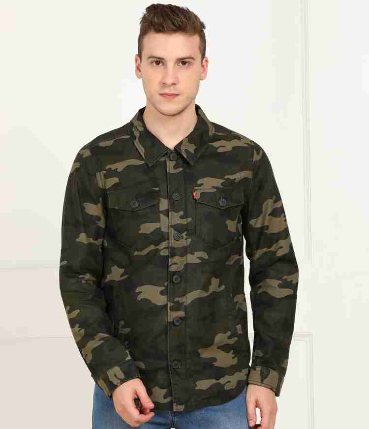 LEVI S Full Sleeve Printed Men Jacket Buy Green LEVI S Full