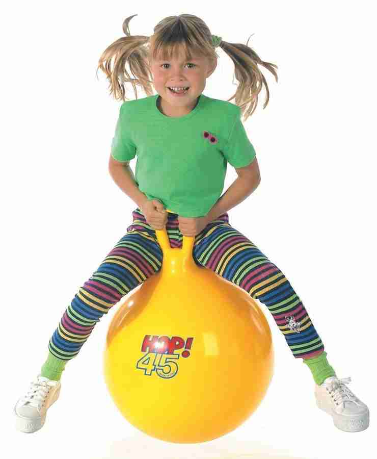 QUALIMATE Hop Ball for Kids Space Hopper Jump N Bounce Handle Ride