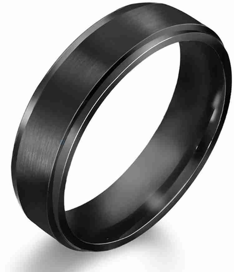 Crazy Fashion Stainless Steel Ring Black Titanium Band Matty for