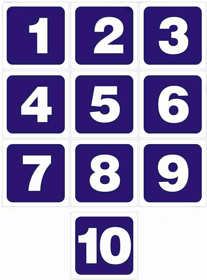 Signkart 7.62 cm Numbers 123 Digits Room Number Sign Sticker for 