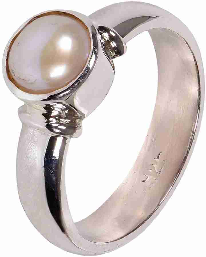 Silver moti ring deals price