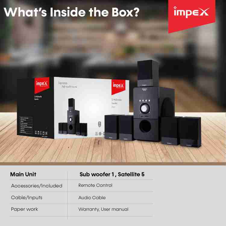 Impex 5.1 sale bluetooth home theatre