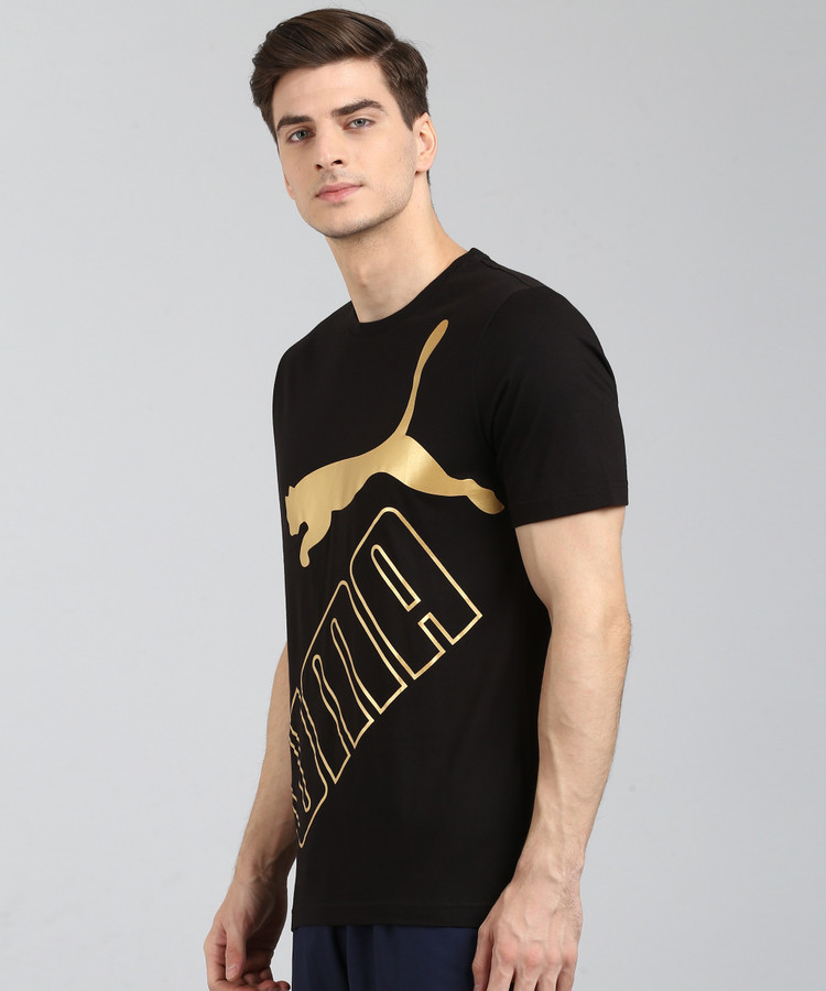 PUMA Printed Men Round Neck Black T-Shirt - Buy PUMA Printed Men Round Neck  Black T-Shirt Online at Best Prices in India | Flipkart.com