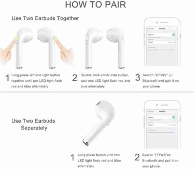 Kabeer enterprises Bluetooth i7 TWS Best Mini Earbuds Headset with