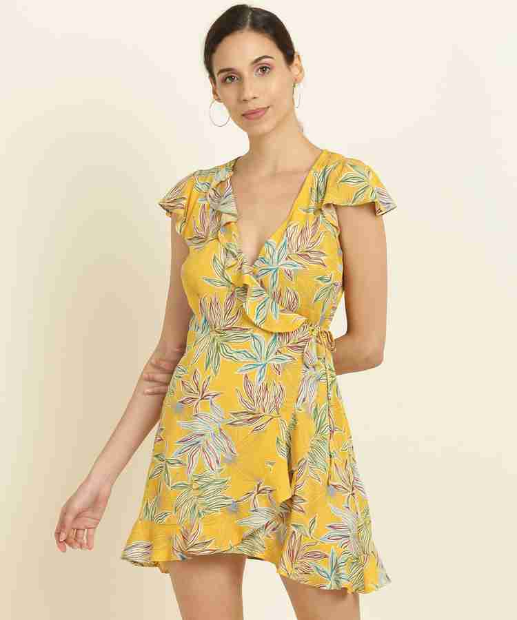 FOREVER 21 Women Wrap Yellow Dress Buy FOREVER 21 Women Wrap Yellow Dress Online at Best Prices in India Flipkart