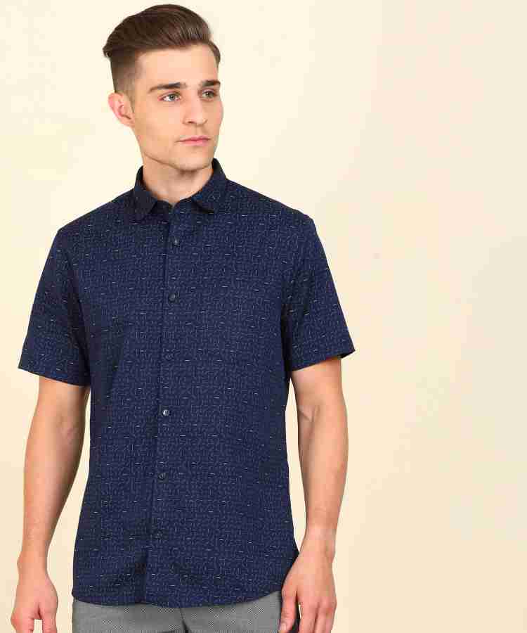 Allen Solly Men Printed Casual Blue Shirt - Buy Allen Solly Men