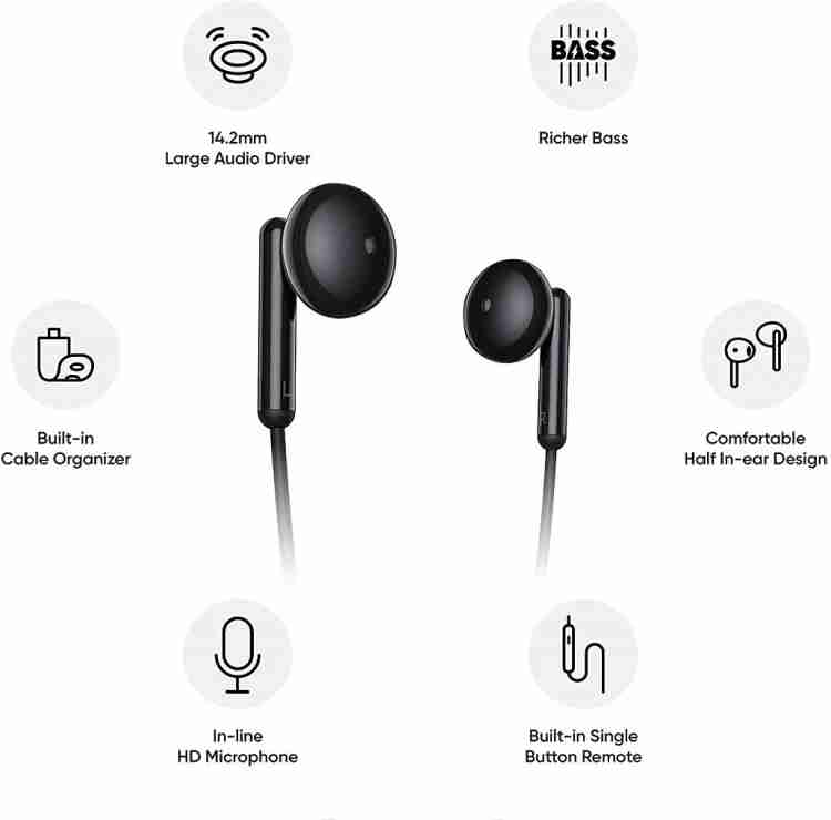 realme Buds Classic RMA2001 Wired Earphones with HD Microphone Wired Price in India Buy realme Buds Classic RMA2001 Wired Earphones with HD Microphone Wired Online realme Flipkart