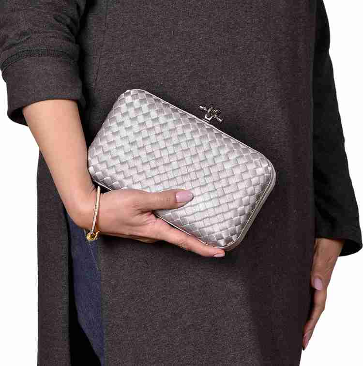 Flipkart STRIPES Grey Color Knot Designer Clutch Purse for Women Girls Multipurpose Bag Multipurpose Bag