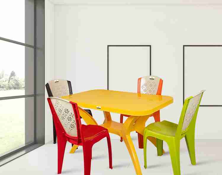 Dining table deals 4 seater plastic