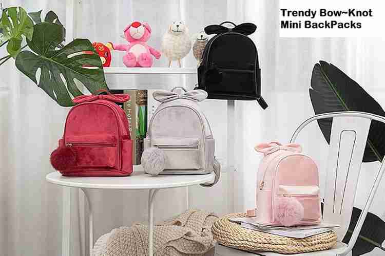 sivum College bags for girls Bowknot Velvet Mini Women Backpacks
