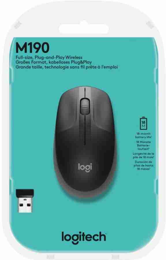 Pako Computers - Logitech M190 Full-Size Wireless Mouse Contoured
