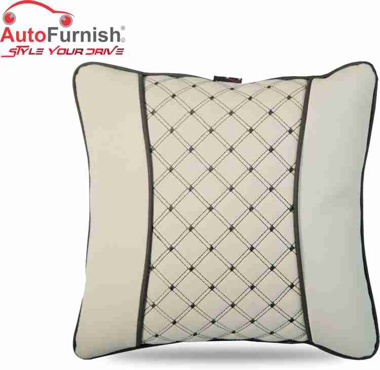AutoFurnish Beige Leatherite Car Pillow Cushion for Maruti Suzuki