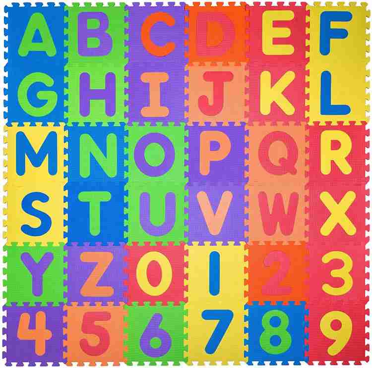 Click n mart 36 Pieces Alphabet Number Floor Mats for Kids