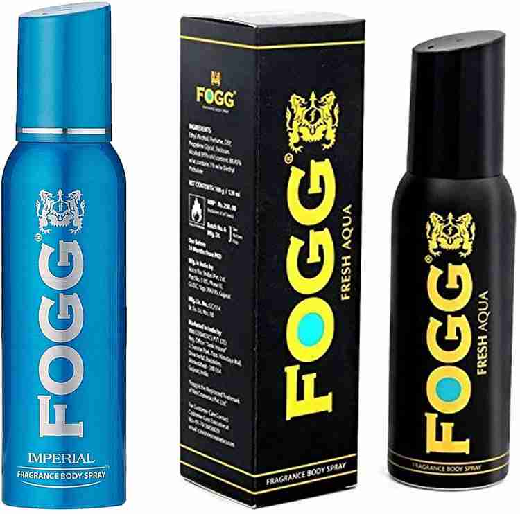 FOGG Sprays Fragrance Imperial Fresh Aqua Black pk of 2 Body