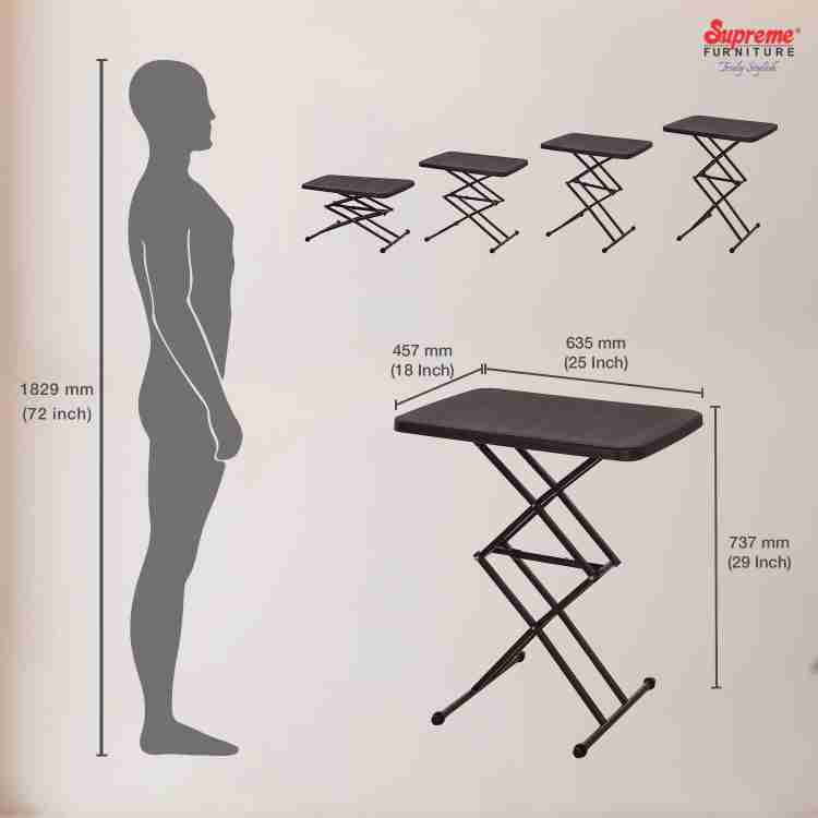 Supreme Scissor Height Adjusting Table Globus Brown Plastic