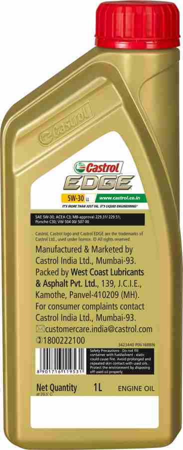 Castrol Edge 5W30 LL Full Synthetic Engine Oil, Unit Pack Size: Bottle of 1  Litre at Rs 400/bottle in New Delhi