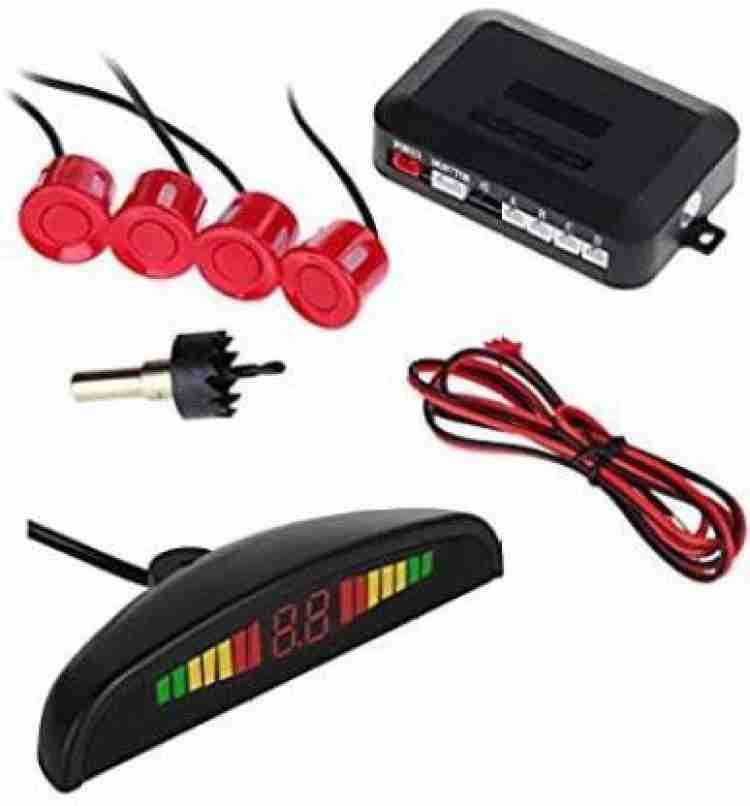 FABTEC Car Reverse Parking Sensor with LED Display 4 Sensor Reverse Parking  Auto Objects Detectors (Golden, Set of 4)
