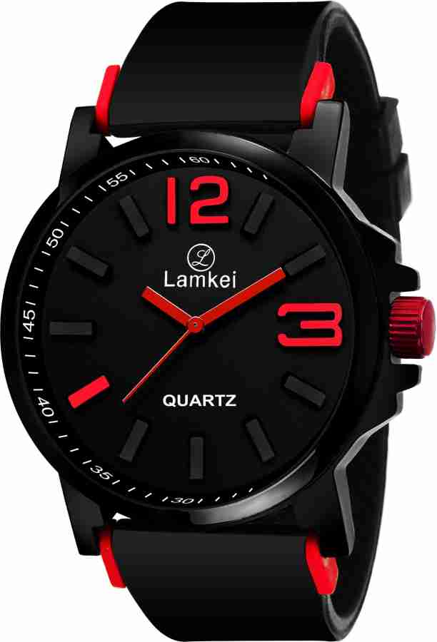 LAMKEI LK 30 Analog Sports Watch Imported Casual Red Black Dial Black Silicon Strap Wrist Watch For Mens and Boys Analog Watch For Men Buy LAMKEI LK 30 Analog Sports Watch