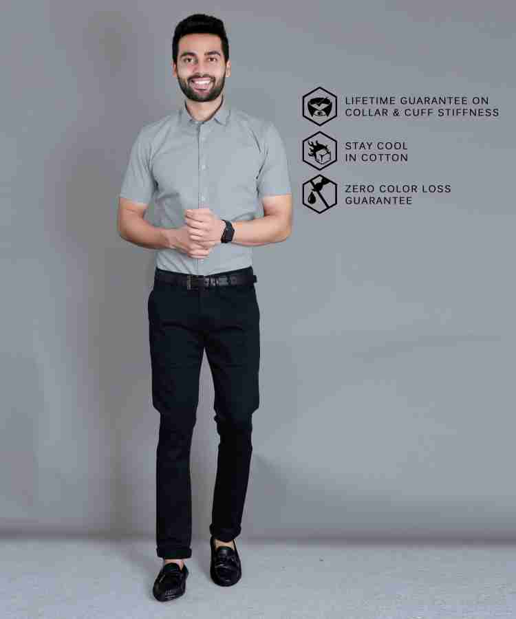 5TH ANFOLD Men Solid Formal Grey Shirt - Buy 5TH ANFOLD Men Solid Formal  Grey Shirt Online at Best Prices in India