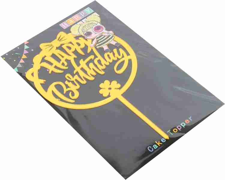 FUNCART Gold LOL Surprise Doll Acrylic Happy Birthday Cake Topper