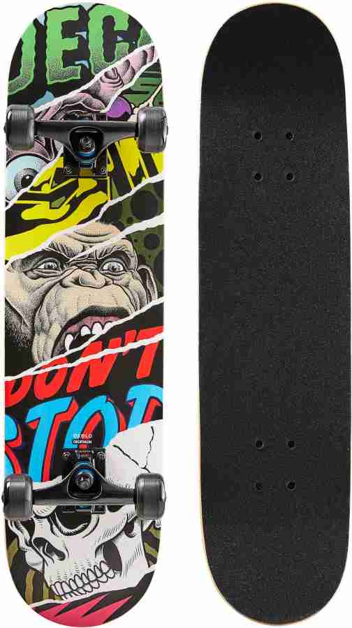 Oxelo by Decathlon Kids' 8-12 Years Skateboard Mid 500 Monkey