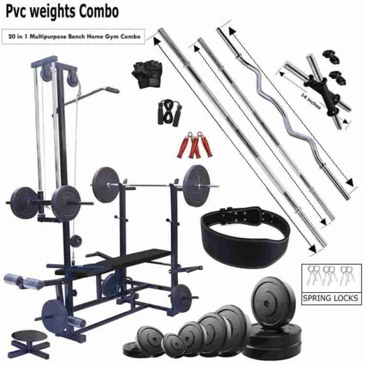 RIO PORT 80 kg 80kg rubber gym equipments for home multi gym bench and gym  set Home Gym Combo Price in India - Buy RIO PORT 80 kg 80kg rubber gym  equipments