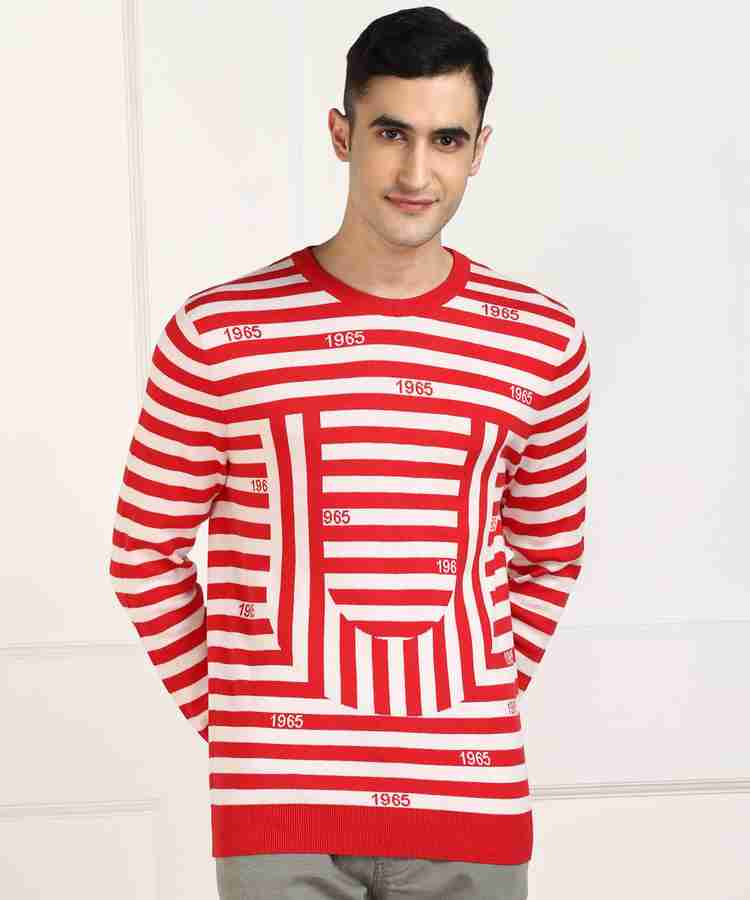 Red and white striped sweatshirt hotsell