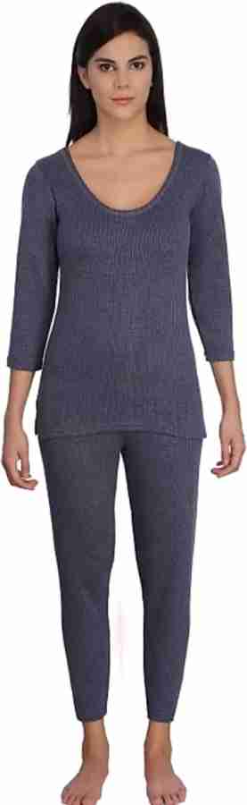 Women's Cotton Quilted Thermal 3/4th Sleeves Top and Trouser