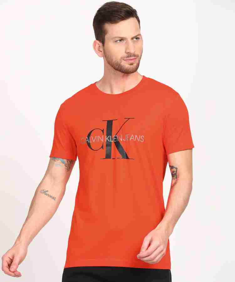 Calvin Klein Jeans Printed Men Round Neck Red T Shirt Buy