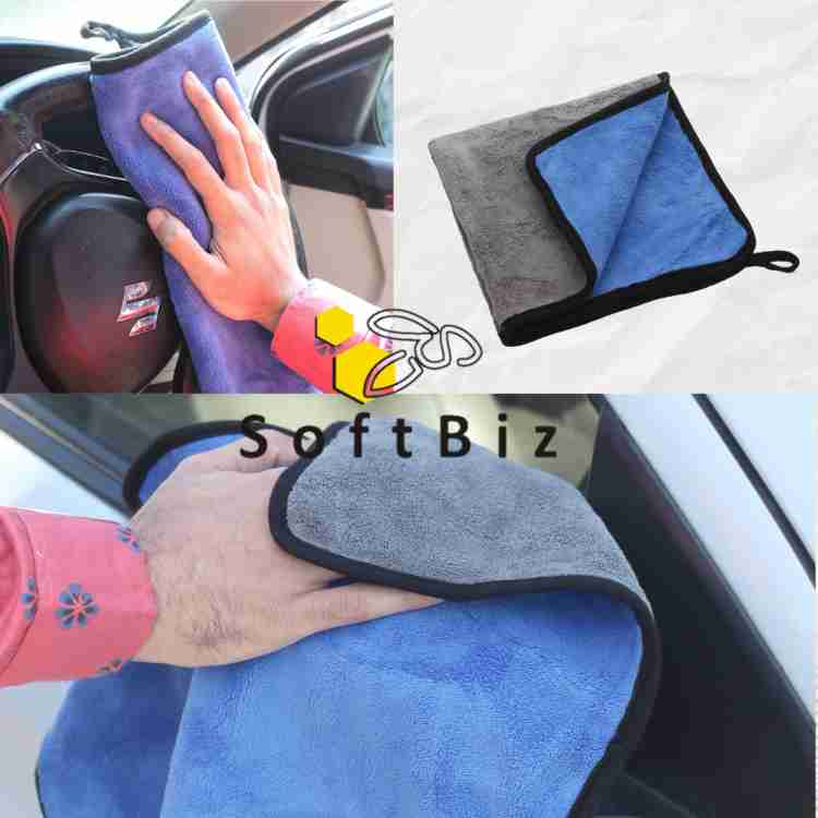 Unique Bargains Motoforti Soft Absorbent Auto Care Car Cleaning Towels  10x10 Microfiber Blue 5pcs