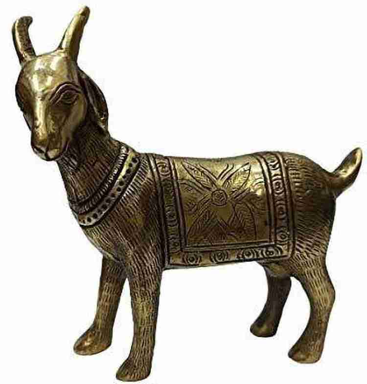 B H A R A T H A A T Brass Goat (Meldi Mata Vahan)medium statue Handicraft  art by BharatHaat BH07111 Decorative Showpiece - 12.7 cm Price in India -  Buy B H A R A T H A A T